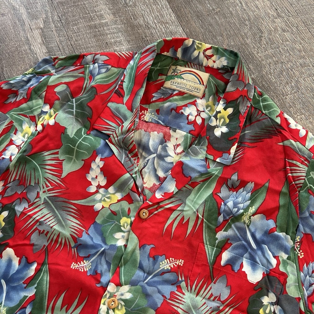 VTG 80s Paradise Found Jungle Bird Hawaiian Shirt M Cotton Magnum PI Like